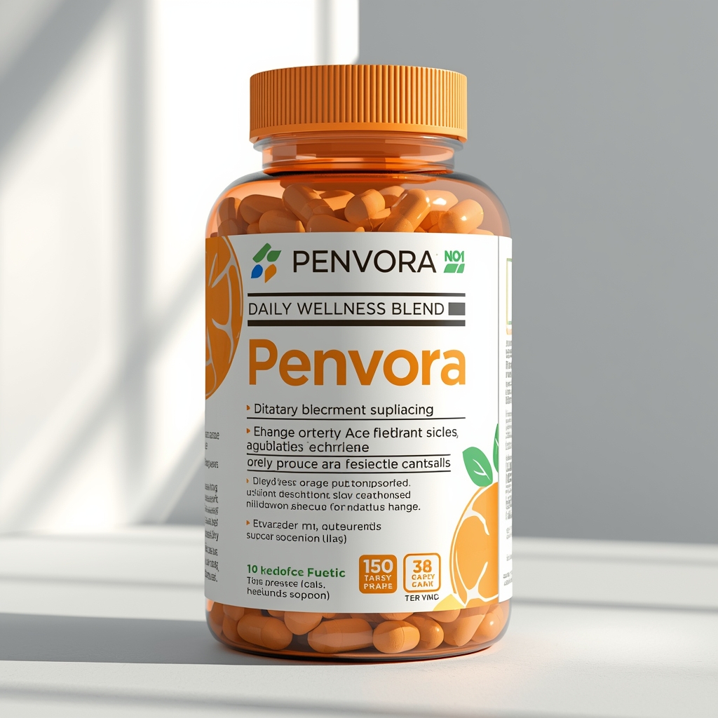 Penvora supplement bottle and packaging